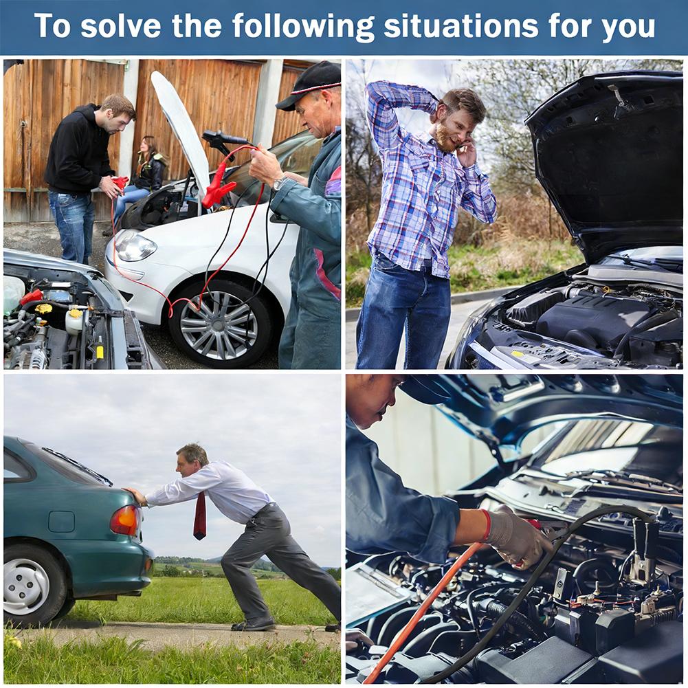 18V Battery Adapter Jump Starter, Anti-Spark Jumper Cable Clamps, Emergency Car Battery Booster for Dead Vehicle