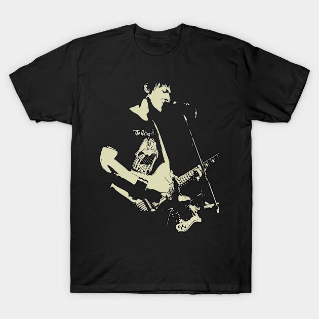 Herren Schwarzes T-Shirt mit Print Vintage Style - Elliott Smith 90er Jahre No-Cut Transferpapier Druck Baumwoll-T-Shirt