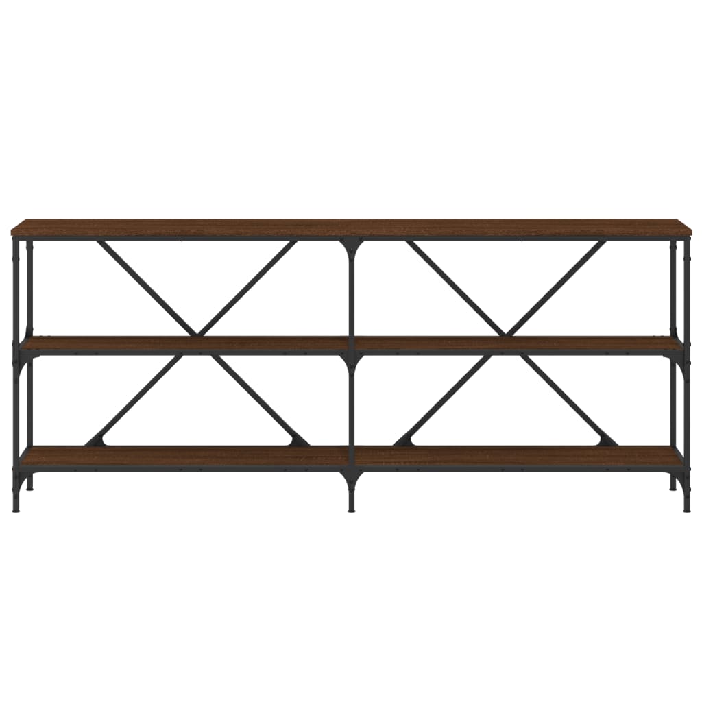 Konsolentisch Brauneiche-Effekt 180x30x75 cm Holzwerkstoff und Eisen