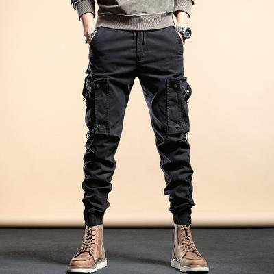 Spring Autumn Mens Cargo Pants Multi Pocket Khaki Trousers Casual Cotton Pants Men Plus Size Cargo