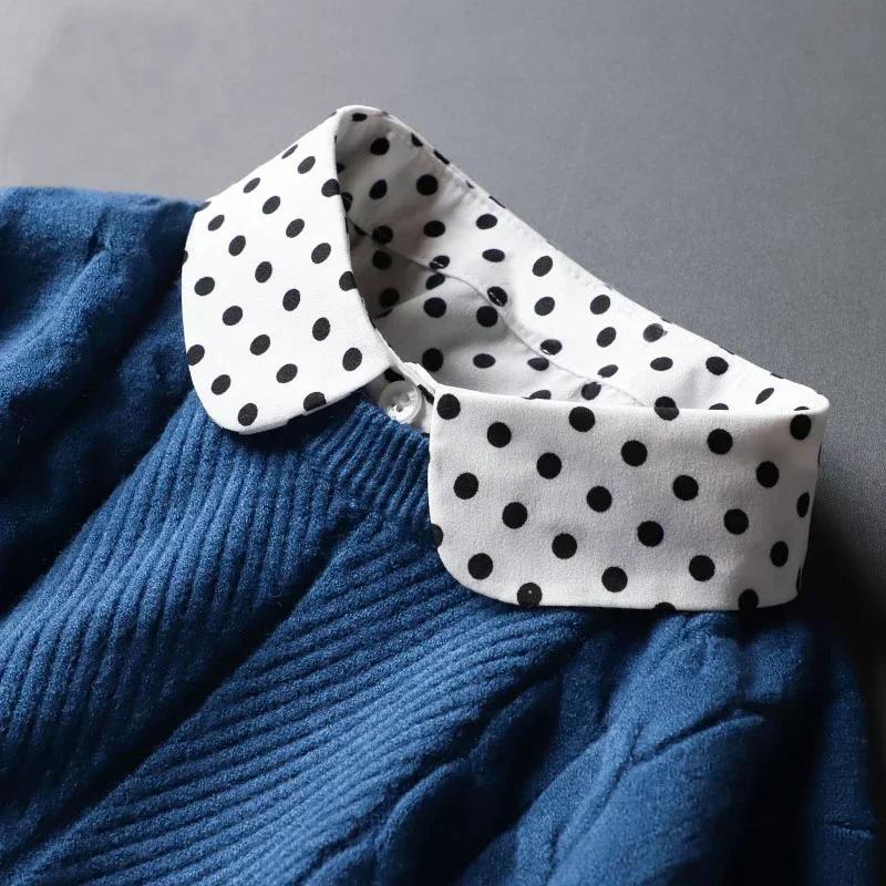 Lace Novelty Fake Collar for Women Shirt Front Ties Detachable Collar Stand Dress Sweater Girls False Collar