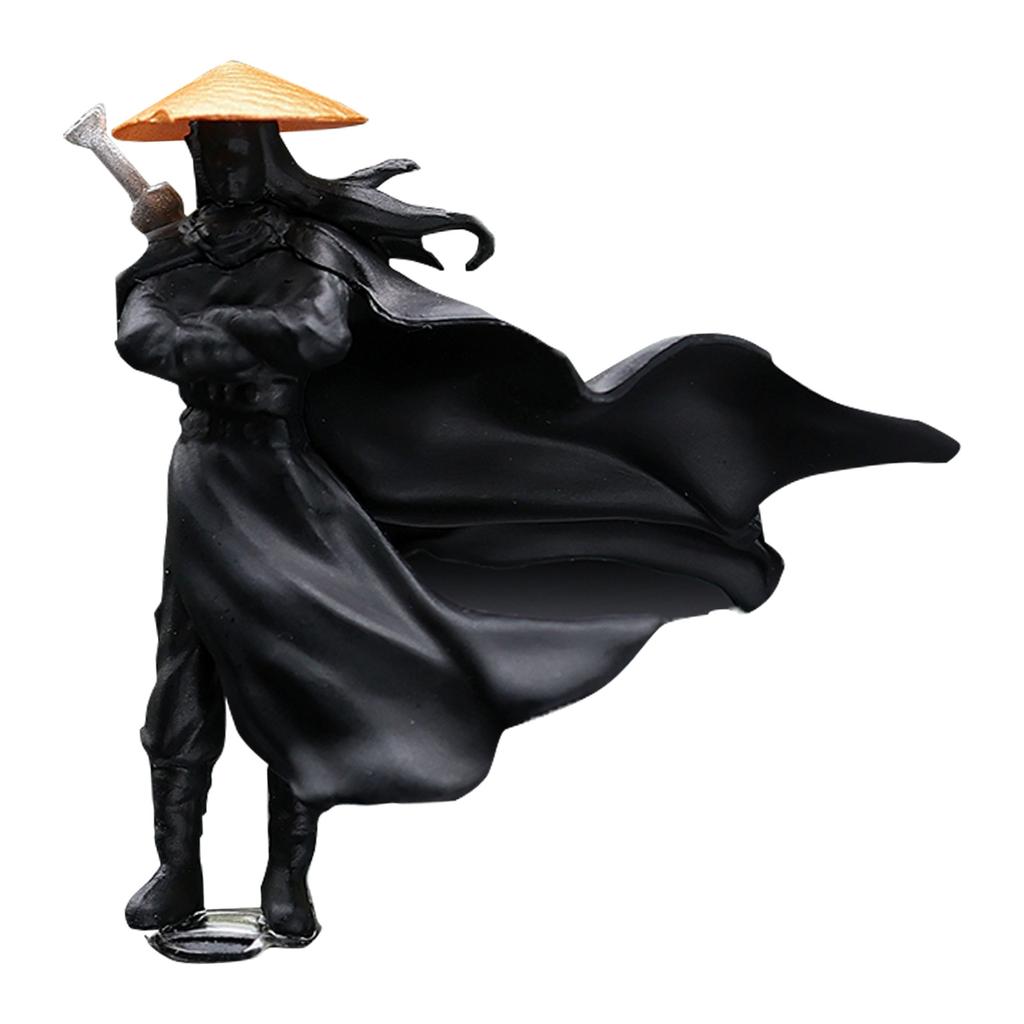 Trendy Car Decoration Ornaments Personalized Handsome Black Swordsman Ornament For Interior Countertop Desktop Plastic Sculpture