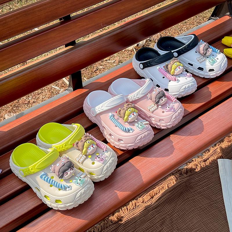 

2025 Women s Color-Block Thick-Soled Cartoon Sandals & Slippers for Summer Size 32-33 рожевий