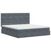 Storage Bed with Mattress Dark Grey 200 x 200 cm Velvet