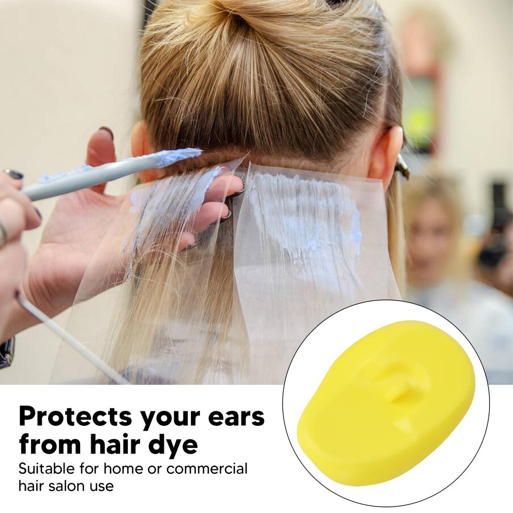 Hair Dye Kit Ergonomic Wide Tooth Washable Silicone Hair Coloring Comb Ear Cover for Beauty Salon