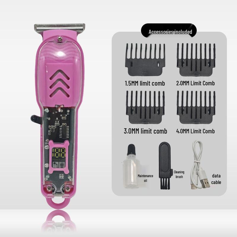 LCD Display Electric Hair Trimmer: Professional Salon Clear Body Shaver