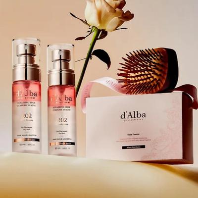 Duo sada vlasového parfémového séra Rosy Freesia s exkluzivním štětcem (50 ml x 2)