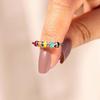 Yerik Stainless Steel Drip Oil Rotate Bead Anxiety Rings for Women Fashion Colorful Enamel Unisex Fidget Ring Trendy Jewelry