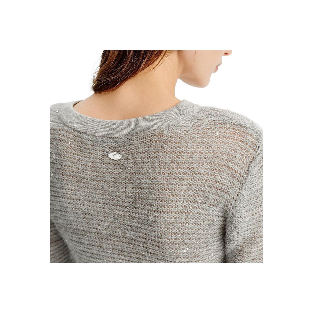 Karl Lagerfeld French Elegant Daily Commuting Dating Outfit Light Luxury Solid Color Slim Fit Round Neck Long Sleeve Knit Sweater Women Tops 246L2019