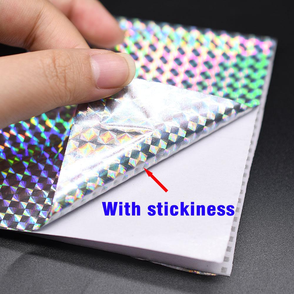 8 Stück/Packung Holografische Klebeaufkleber Bastel-DIY-Folie Flash Köderband für Angelköderherstellung Metallköder