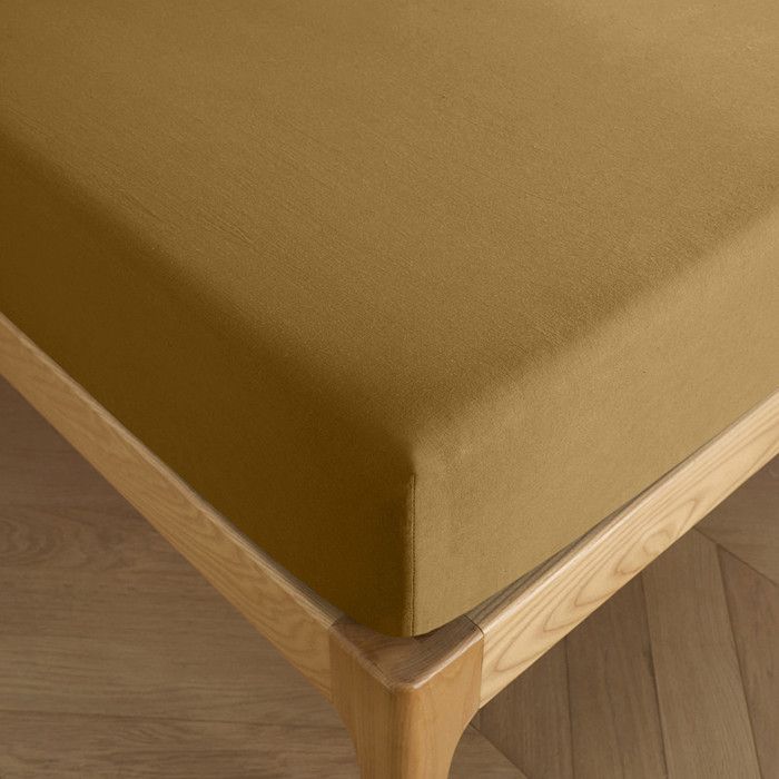 Drap housse 200 x 200 cm bonnet 30 cm "Prémium" pour lit 2 places King Size - Prémium Caramel