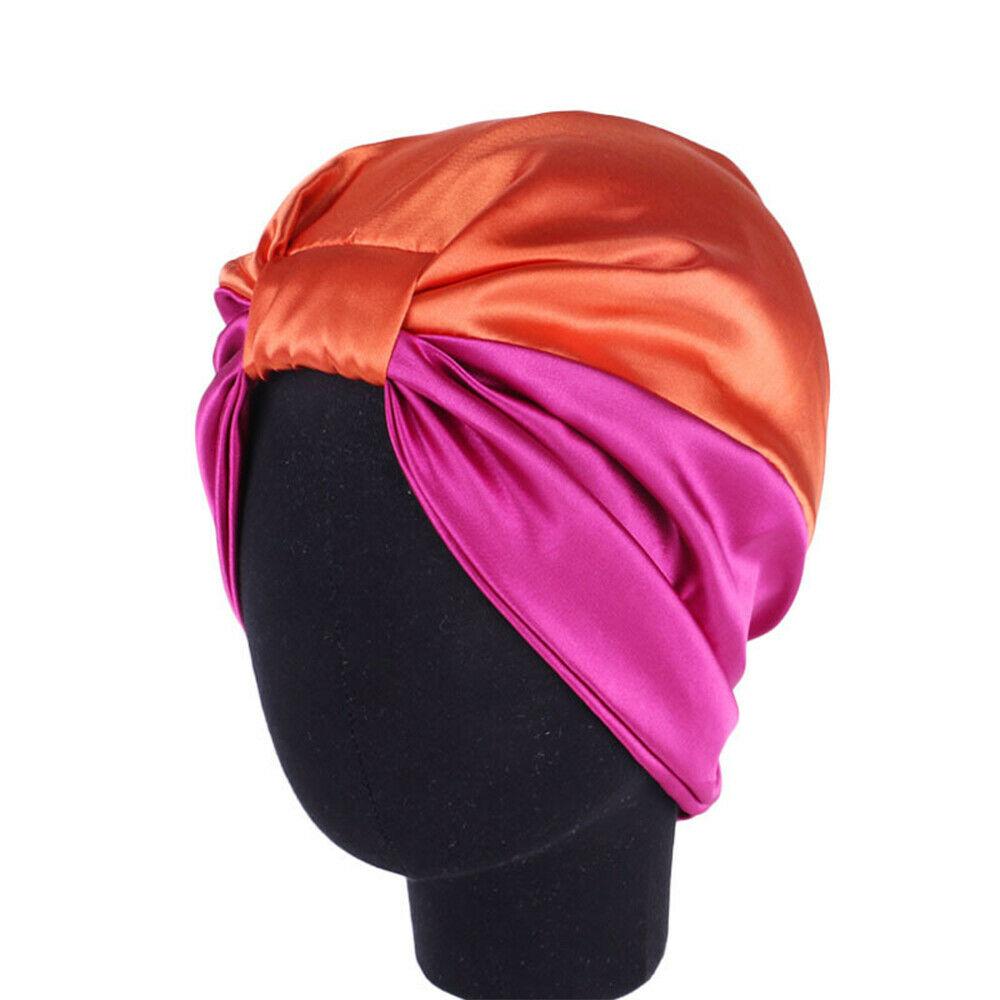 Fashion Silk Turban Bonnet For Women Satin Hat Stretch Headband Beanie Caps Scarf Bohemian Breathable Headwrap Hair Accessories