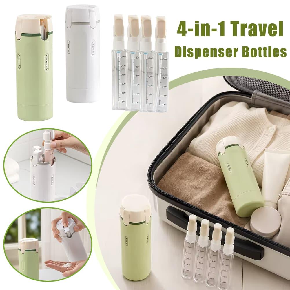Travel Dispenser 4 In 1 Portable Leakproof Refillable Liquid Bottle Cosmetic Storage Container for Shampoo Lotion Toiletries