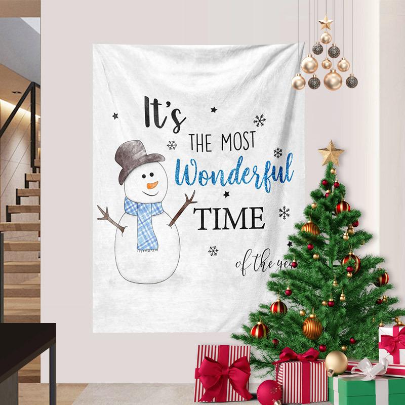 Cross-border Snowman Christmas Series Tapestry Digital Printing Hanging Cloth Foreign Trade