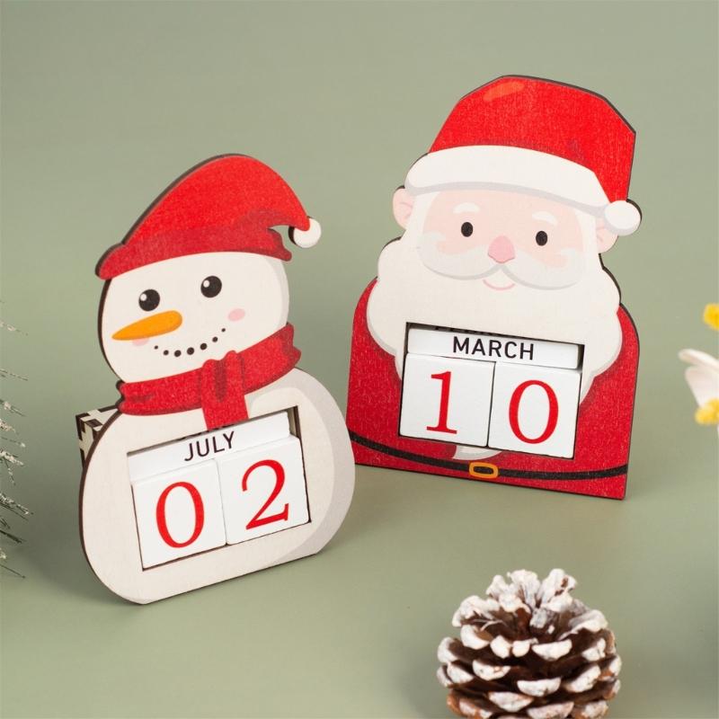 Christmas Calendar Wood Design Festival Table Decoration Countdown Calendar with Numbered Days