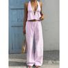 2026 Summer New Vacation Striped Vest Casual Long Pants Women's Casual Suit