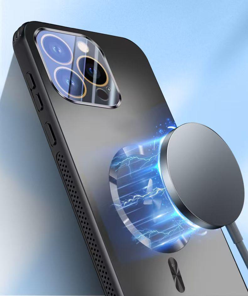 Magnetic Cooling Strap Lens Film Phone Case for iPhone 17 Pro Max - Drop-Proof, 16 Plus Compatible