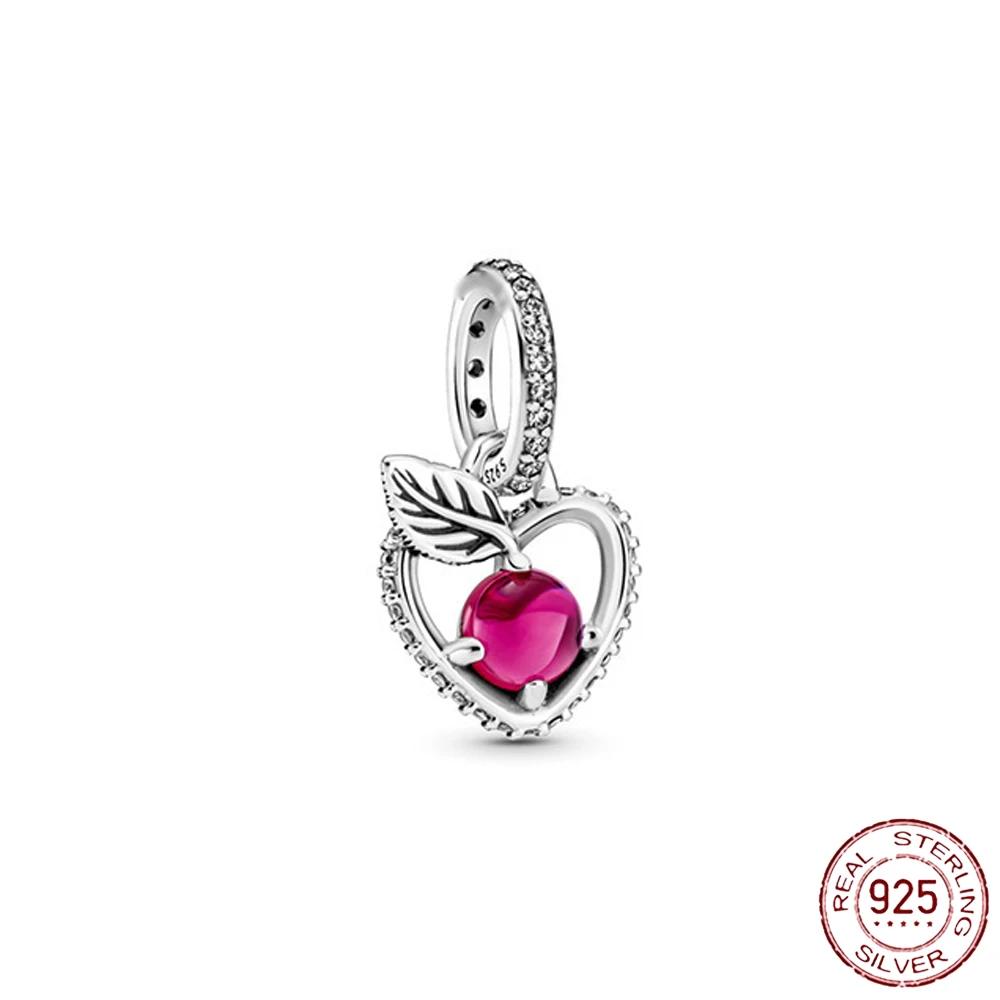 New Sterling Silver Rose Girl Boy Pink Sparkle Spacer Clip bead For Original  Bracelet Charm Jewelry For Women