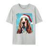 Christmas Dog Basset Hound T-Shirt Fashion Tops Tee Tops Hipster Male T Shirts Funny Cool Tee Streetwear Man