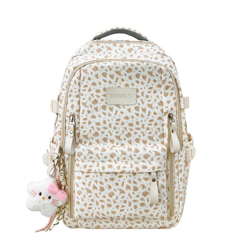 Zaino1011 nuovo zaino con stampa mucca e leopardo ins scuola media zaino semplice per studenti universitari zaino da campus da donna per il tempo libero
