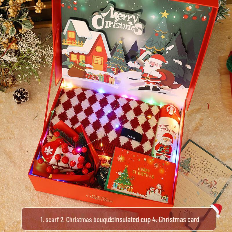Christmas Gift Set: Thermos, Scarf & Bouquet SD-028