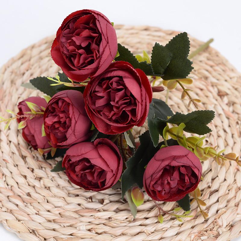 Simulation Golden Peony For Indoor Home Party Decoration Core Pack Peony Flower