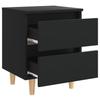 VidaXL Tables de chevet avec pieds en pin 2 pcs Noir 40x35x50 cm 805854