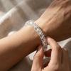 Mingtai Xiaohongshu's Popular Natural White Crystal Diamond-cut Bracelet with Irregular Beveled Beads