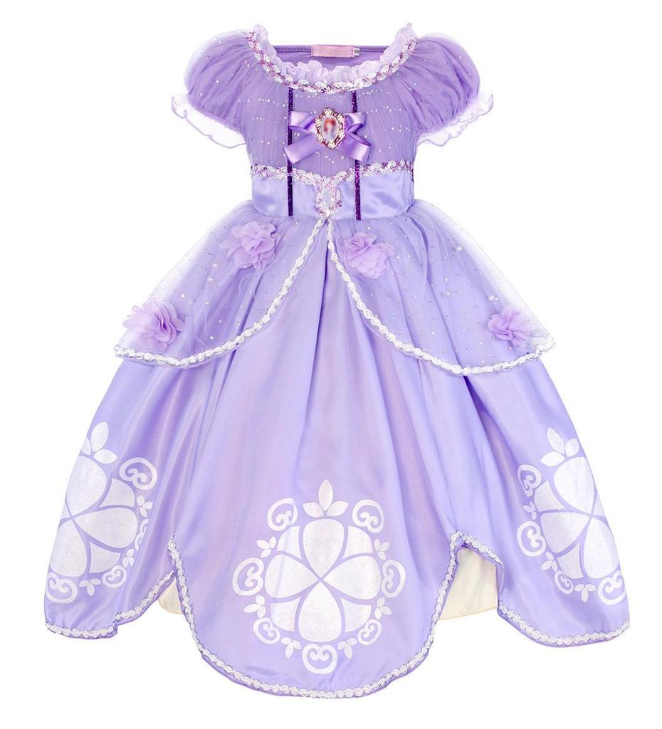 Sophia Flower Puffy Skirt Girls' Dress 2025 with Accessories