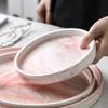 Ceramic Jewelry PizzA Plate Gray Pink Personalized Marble Designs Porcelain Bedside Jewelry Storage Service Tray Holder WF