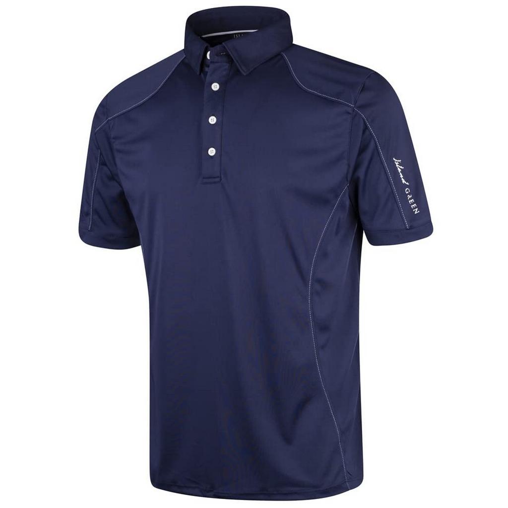 Island Green Mens Topstitched Golf Polo Shirt