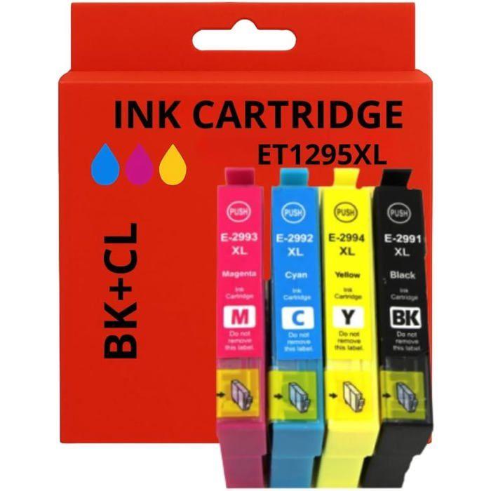 Pack de 4 Cartouches Compatibles EPSON T1295 XL pour Imprimantes Stylus Office, Stylus, Workforce