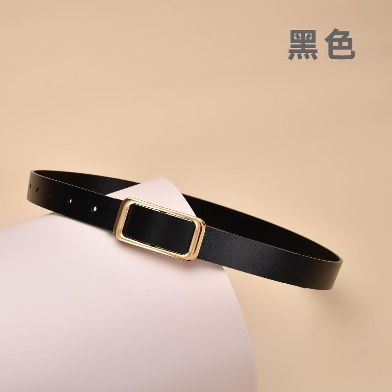 New Women'S Round Buckle Hollow Belt Jeans Decorative Belt Waist Seal Versatile Genuine Cowhide Women'S Smooth Buckle Belt