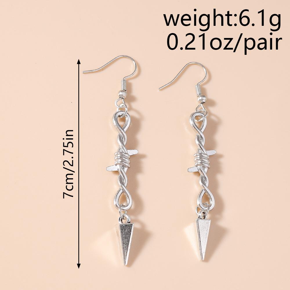 Fashion Alloy Rivet Drop Earrings for Women Men Metal Punk Dangle Earrings Hip Hop Jewelry Gifts
