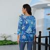 3/4 Sleeve Shirts For Women Print Christmas Tees Blouses Casual Plus Size Basic Tops Pullover