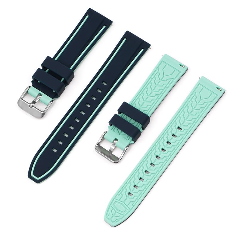 King Watch Parts Bracelet en Caoutchouc Compatible Blancpain x Swatch pour Fifty Fathoms avec Boucle BA Bracelet de Remplacement pour Montre Scuba Biocéramique Authentique