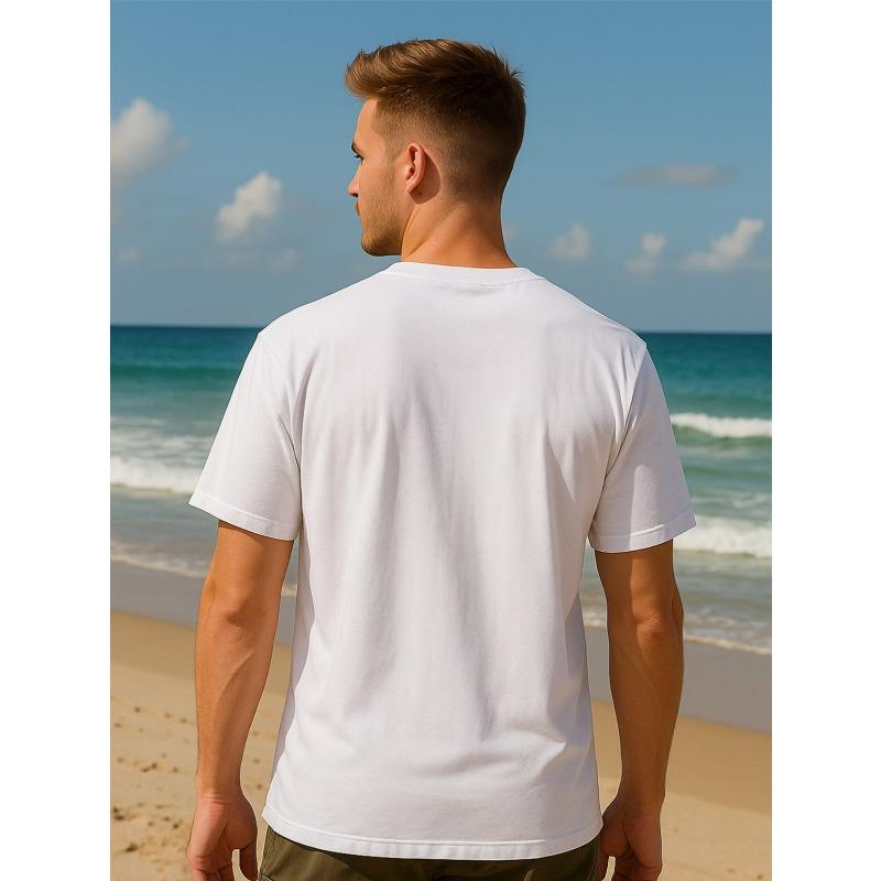 European Sizes Maintain Strong Text, Masculinity, Men's Wear, All-season Casual Men's T-shirts, Short-sleeved Tops
