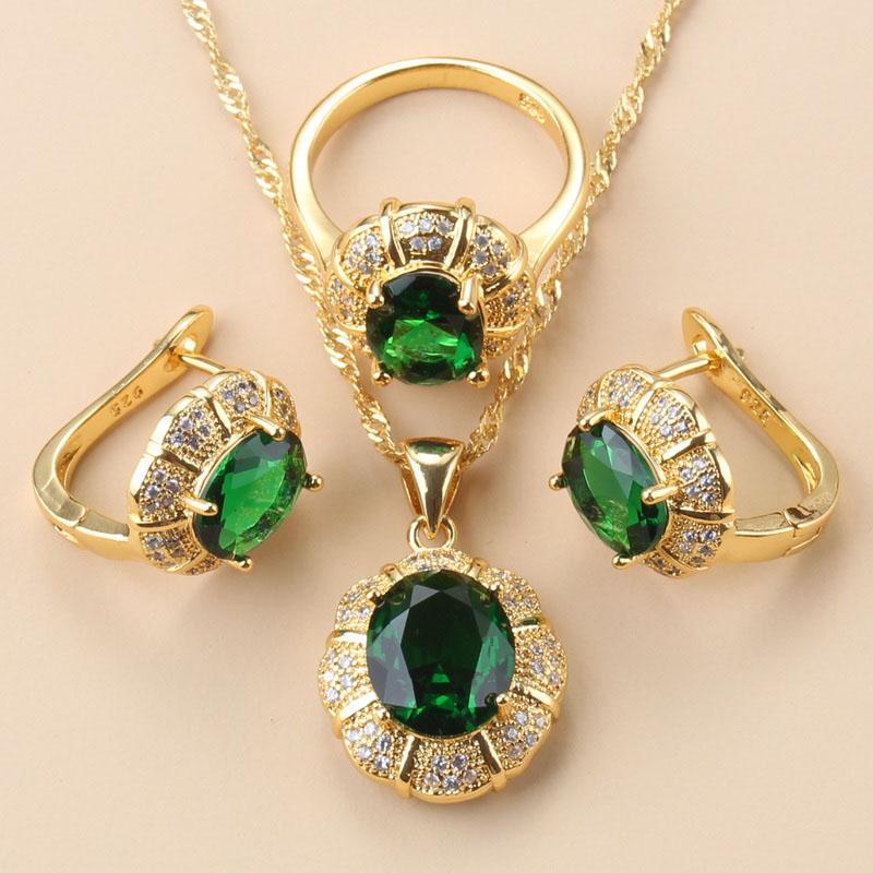 New Fashion Occident Style Black Zircon Luxurious Gold Plated  Necklace Jewelry Sets For Women Clip Earrings And Ring