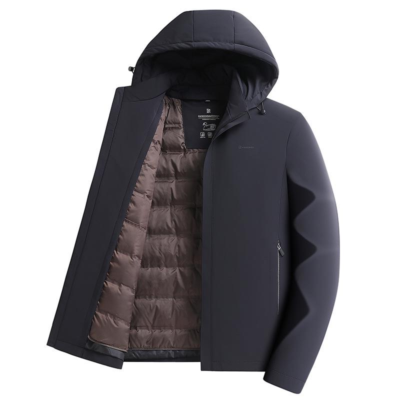 S611 Men's Thick Hooded Winter Down Jacket with Removable Liner