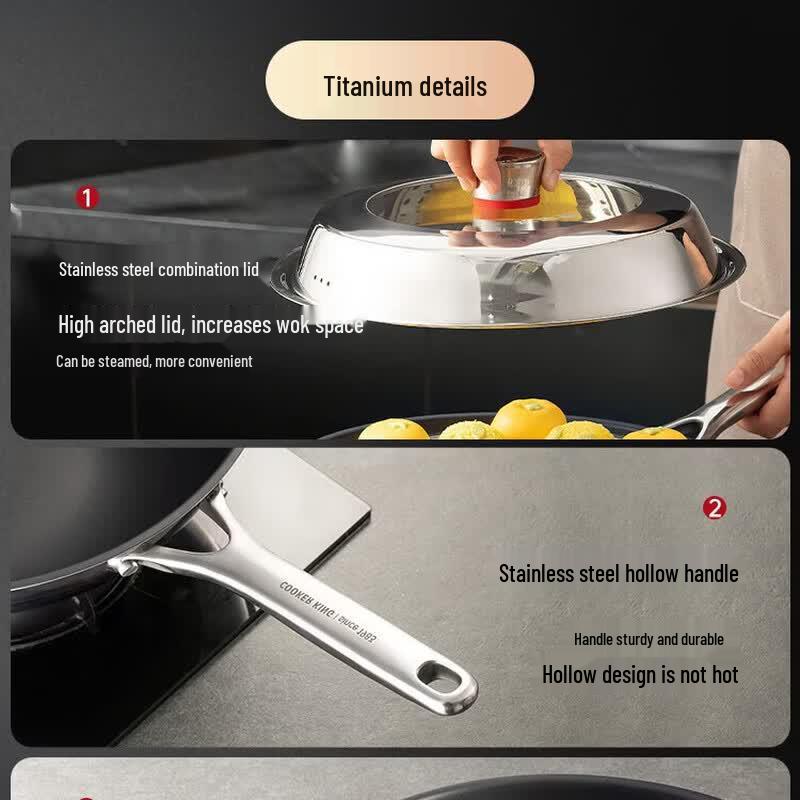 COOKER KING Pure Titanium Non-Coated Wok