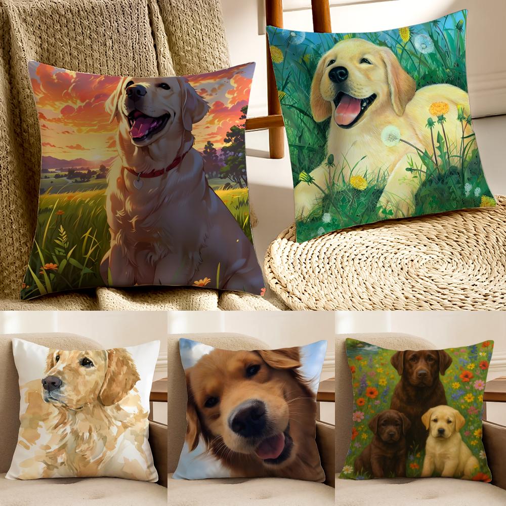 Labrador Retriever Pillow Friendly Dog Plush Cushion Cushion Cover Pillowcase Antidustmite living Room Sofa Decor Cushion Room