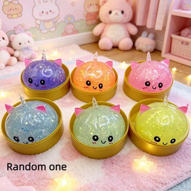 Stress Relief Fidget Toy 1 PCS Dreamy Music Steamer Bun Blind Box Soft Pinch for Adult Office Work Decompression Gift
