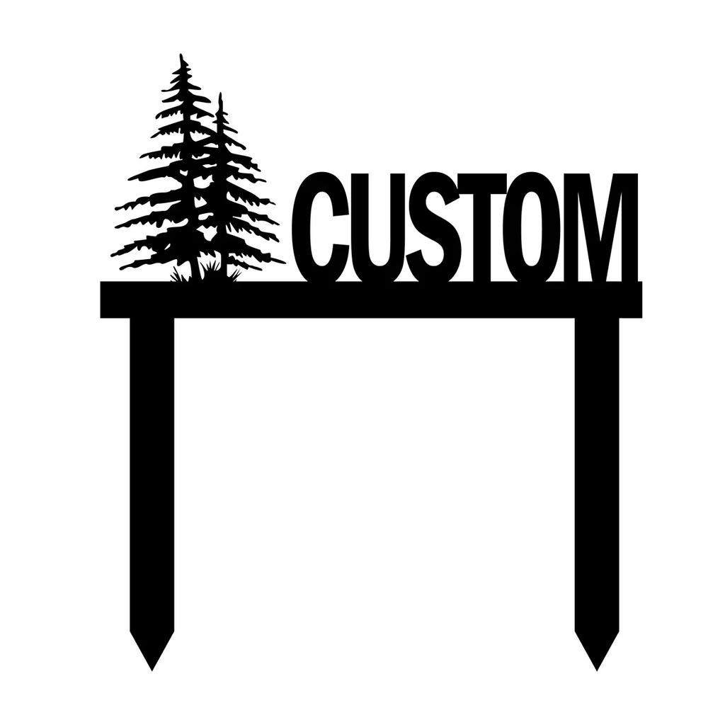 Custom Metal Address Sign Garden Stake House Number Plaque