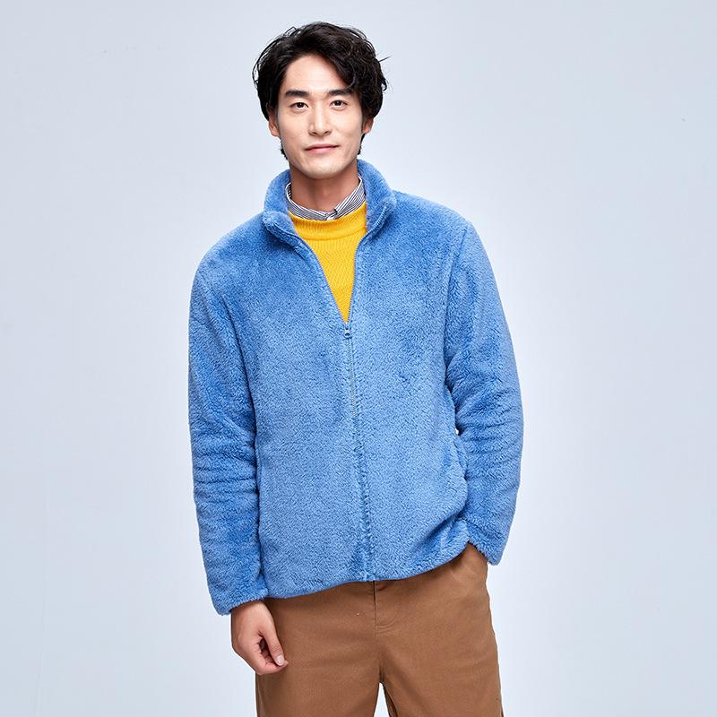 Unisex Lambswool Jaquette: Stand Collar Polar Fleece Coat for Autumn and Winter