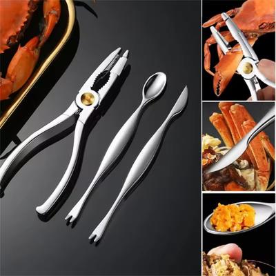 3pcs Labor-saving Crab Stripping Forceps High Hardness Crab Picks Spoons Set  Shrimp