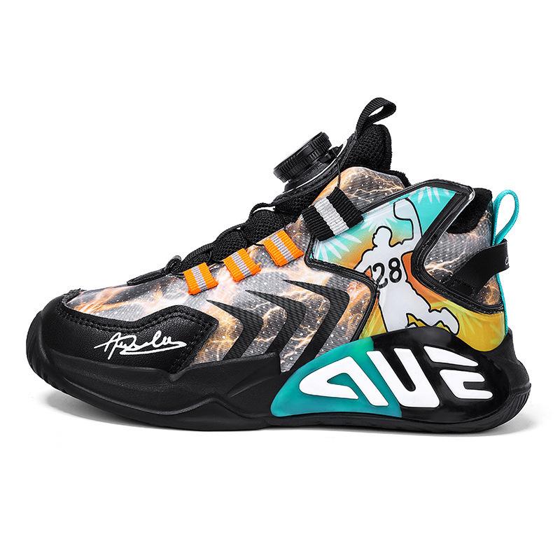 

Детская обувь для среднего и старшего возраста спортивная обувь новая для мальчиков и мальчиков баскетбольные кроссовки две хлопковые тренировочные обуви амортизирующие 2025 студенческий бархат 30