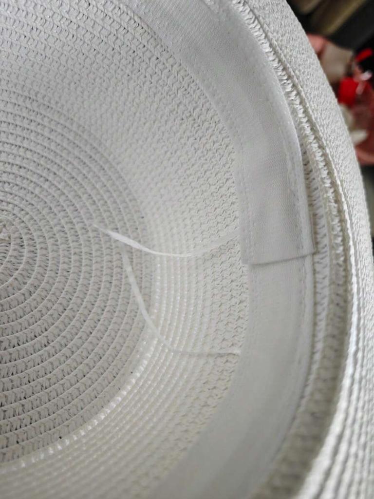 White Straw Sun Hat With Bow For Women, Foldable Beach Hat Summer Outdoor Accessory