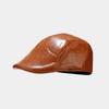 Retro Pu Leather Newsboy Caps Men British Painters Hats Women Hip Hop Berets Short Brim Flat Cap High Quality Visors Forward Hat