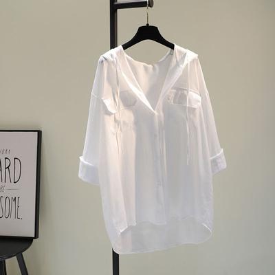 Cappotto Protezione Solare Abbigliamento Donna Camicia Ampia Media Lunghezza con Bottoni