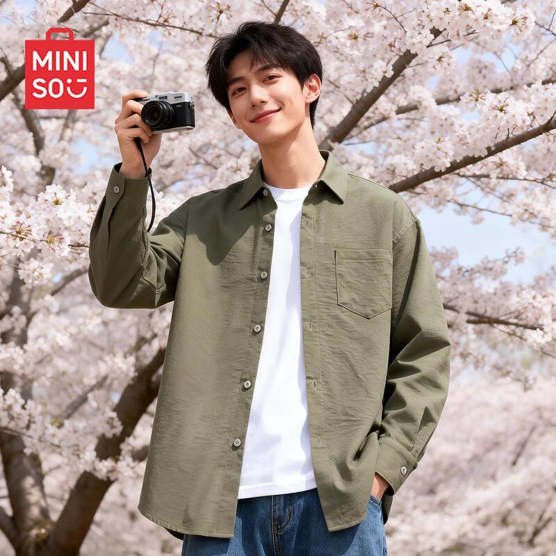 MINISO Men s Casual Collared Long Sleeve Shirt 2XL